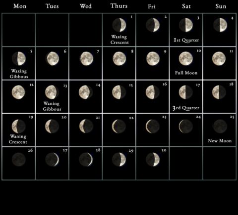 2022 Moon calendar