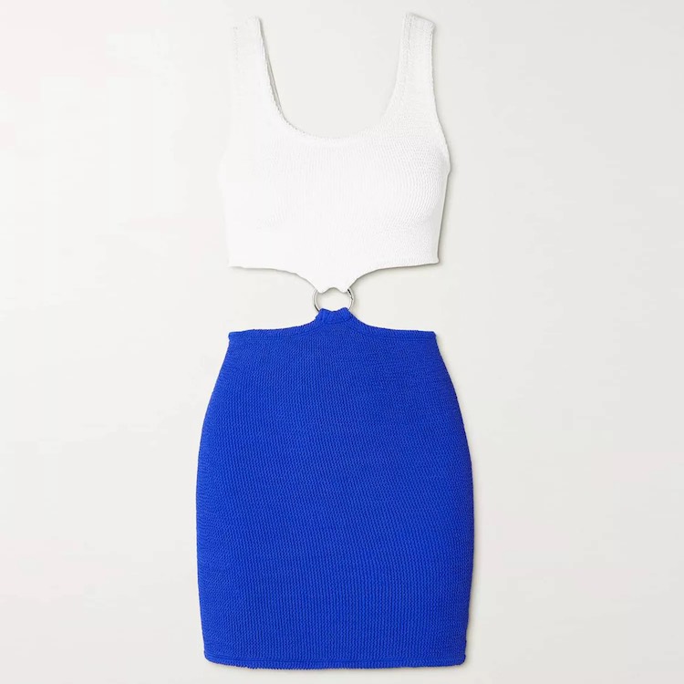 Hunza's white and blue cutout dress worn by Julia Roberts in Pretty Woman