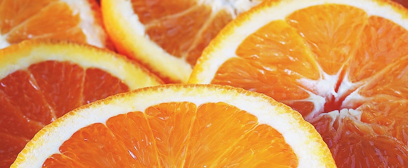 Sliced oranges close up